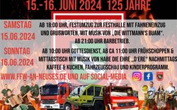 Festprogramm 125 Jahre - Freiwillige Feuerwehr ANSBACH-NEUSES e.V.